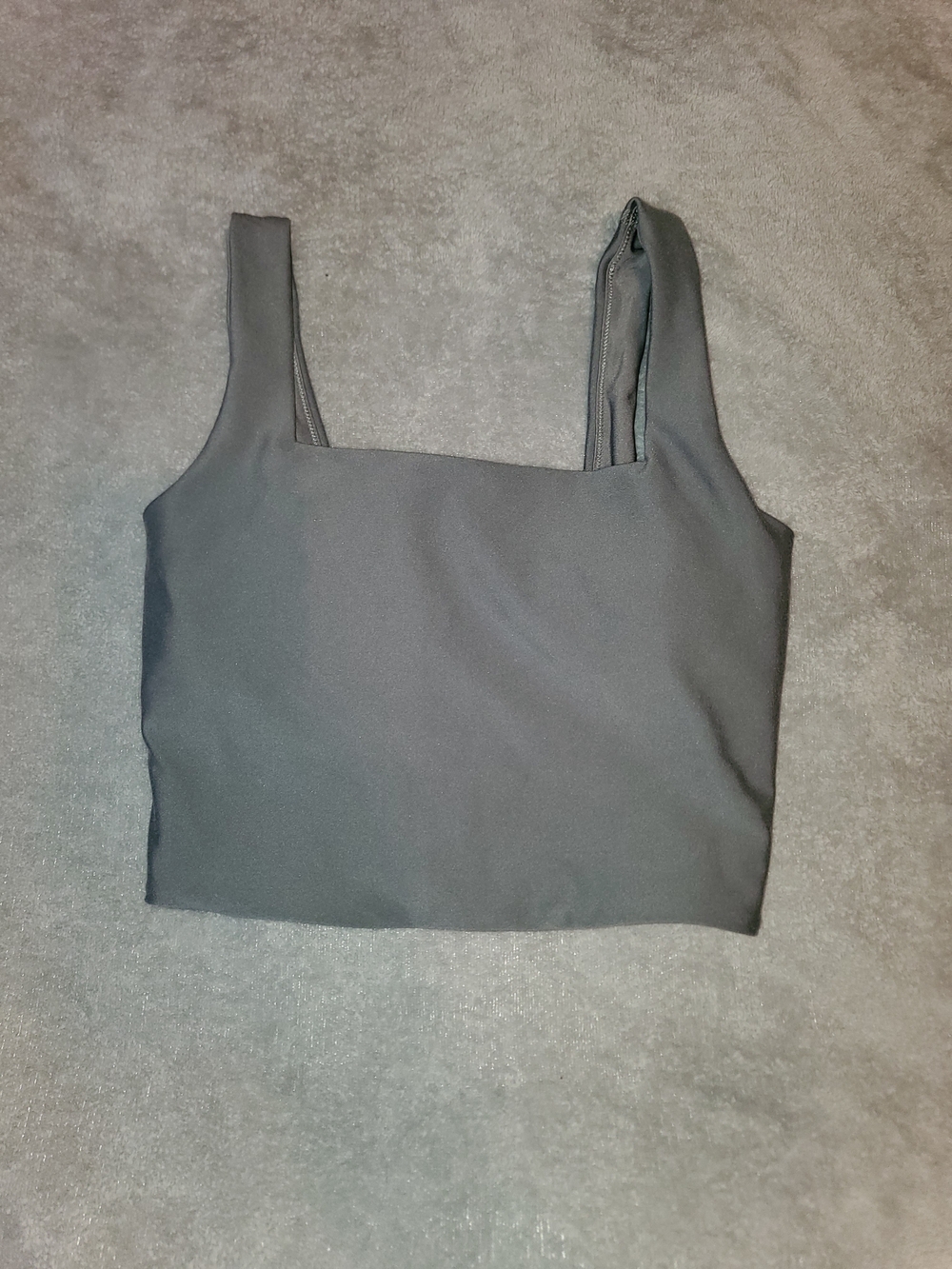 Women’s Square Neck Crop Tank Top in Gray